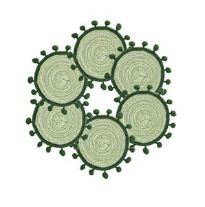 Posavasos ecológicos absorbentes Tejidos de yute clásico con soporte de macramé con borlas para bebidas regalo de inauguración de la casa - Product Image 3