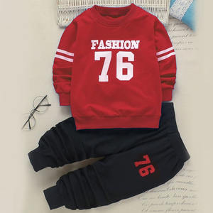 Low MOQ Wholesale Outdoor Boys Winter Sweat Suit 2 Piece Kids Custom Logo <b>Hoodie</b> and Trouser Tracksuit Set Toddlers Clothing - Product Image 3