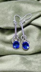 Boucles d'oreilles en Tanzanite en argent sterling 925 faites à la main très demandées, design celtique bohème, bijoux à prix avantageux - Product Image 6