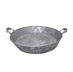 Pot de fleurs rond en fer de couleur gris clair pour pièce maîtresse de salon fait à la main personnalisé en vrac - Product Image 3