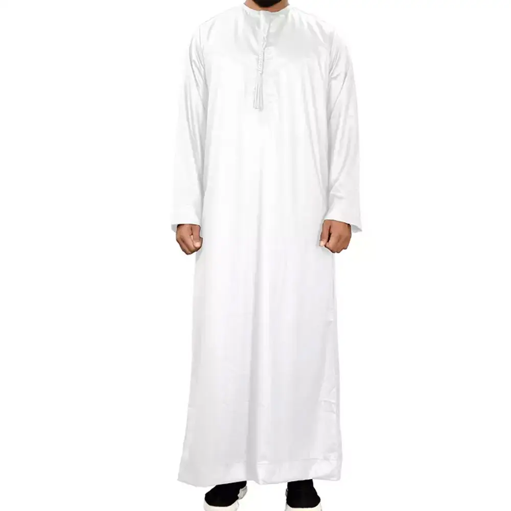 Originele Polyester Lange Mouwen Islamitische Jurk Kaftan Jubbah Abaya Etnische Arabische Thobe Moslim Kleding Voor Mannen