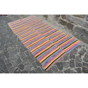 พรมตุรกีวินเทจสีเบจคลาสสิก ขนาด 3.7 x 8.2 ฟุต ลายปะติดปะต่อแบบดั้งเดิม เป็นมิตรกับสิ่งแวดล้อม เหมาะสำหรับห้องรับประทานอาหาร รูปทรงสี่เหลี่ยมผืนผ้า ด้านหลังทำจากยางลาเท็กซ์ - Product Image 2