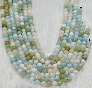 Piedras Preciosas de Morganita Natural Pulida de Primera Calidad, Forma Redonda Lisa, Cuentas Redondas de 8 mm para Pulseras - Product Image 5