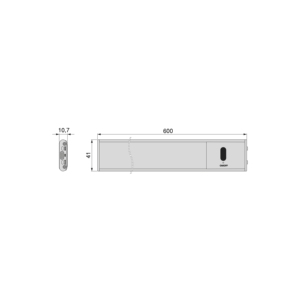Emuca Kaus LED luce da parete USB ricaricabile con sensore Touch di prossimità L600mm alluminio e plastica opaca anodizzata - Product Image 5