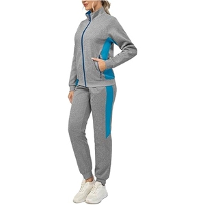 ชุดวอร์มพรีเมียมแบบมีฮู้ด 2 ชิ้น ผ้าคอตตอนผสมโพลีเอสเตอร์ สีพื้น สำหรับผู้หญิง ขนาดสั่งตัดได้ มีทุกสีปกติ - Product Image 3