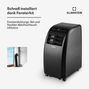 เครื่องปรับอากาศแบบพกพา 10000 BTU สำหรับบ้าน ควบคุมผ่านแอพ WiFi 3 in 1 ระบบทำความเย็น ลดความชื้น และพัดลม สำหรับห้องขนาด 15-25 ตร.ม. 64 เดซิเบล สีดำ - Product Image 5