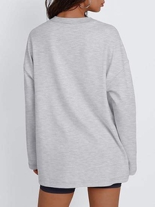 Wholesale Custom Made 100% Cotton Women Sweatshirt Winter Knitted Pullover Long Sleeve Oversized Streetwear Hot Selling Design - Product Image 3