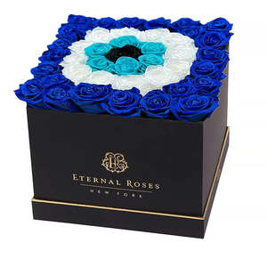 Grand Lennox Evil Eye Design Gift Box Natural Square Rose Accents for Mother's Day Graduation New Year Christmas Easter - Product Image 1