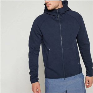 Sweats à capuche personnalisables de couleur unie pour hommes avec manches respirantes complètes 100% coton mélangé teint uni pour les soldes d'hiver - Product Image 1