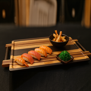 Plateau de service en bois FT01 avec logo personnalisé, prix d'usine, vente en gros, formes et tailles personnalisées, plateau en bois naturel artisanal - Product Image 6