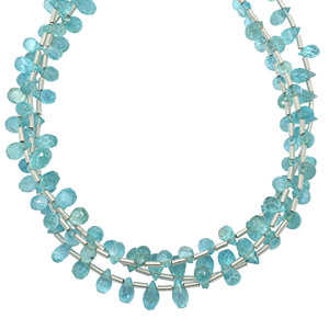 Perles lisses en apatite bleu ciel naturel, 6-8 mm, 18-22 carats, 8 pouces, pour la fabrication de bijoux - Product Image 1