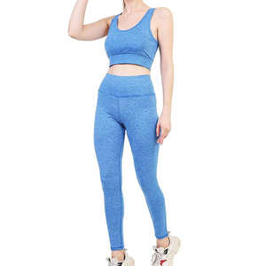 Conjunto de 2 piezas de Yoga elástico transpirable a la moda, Top holgado de manga larga con cordón, pantalones cortos de cintura alta, conjunto de Yoga de nailon - Product Image 4