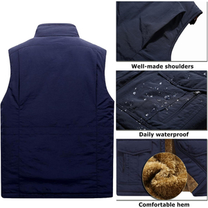 Gilet matelassé chaud d'hiver pour hommes, veste matelassée sans manches, noir, multicolore, très chaud, sherpa intérieur - Product Image 5