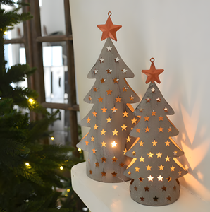 Creative Metal Christmas Tree Design Tea <b>Light</b> Holder with <b>Star</b> Cutout Design From India in Wholesale Price - Product Image 2