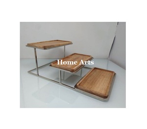 Vajilla de Calidad exclusiva, servidor de pasteles, diseño fabuloso, servidor de postres de pasteles de madera y metal para uso doméstico en hoteles - Product Image 5