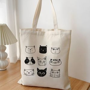 Sacs de courses réutilisables multifonctionnels de grande capacité pour femmes, en coton/polyester, 160g, impression sérigraphique personnalisée, 2025 - Product Image 1