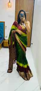 ผ้าส่าหรีผ้าฝ้ายผ้าไหมที่มีคุณภาพดีเยี่ยม - Product Image 3