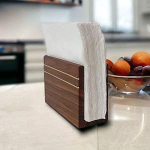 Functional rustic wooden napkin holder for farmhouse kitchen dining <b>table</b> wedding <b>buffet</b> restaurant eco friendly organizer - Product Image 6