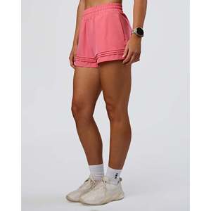 Shorts athlétiques taille haute Y2K pour femmes - Coton respirant, logo personnalisé, rose limonade, taille XS - Product Image 1
