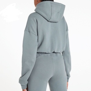 Super Soft Cotton <b>Fleece</b> Workout Adjustable Elastic Jacket <b>Jogger</b> Gym Tracksuits Set for <b>Women</b> - Product Image 4