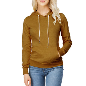 Otoño Invierno 100% sudaderas con capucha de punto de algodón para mujer sudaderas casuales con logotipo impreso en el cuello con capucha frontal - Product Image 1