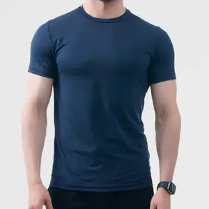 Chemise de gymnastique en jersey à col en O pour hommes avec bordure contrastée Conception de compression durable pour un soutien optimal et une amélioration des performances