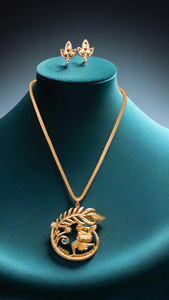 Nouvellement Arrivée Collier Boucles D'oreilles Ensemble avec 22Ct Plaqué Or Premium Design Collier Boucles D'oreilles Ensemble Pour Les Femmes Porter Des Bijoux - Product Image 3