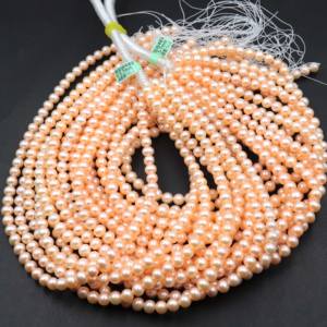 Cuentas Redondas de Perla Rosa Natural Genuina, Piedras Preciosas Lisas, Hilo de 7-8 mm, 15 Pulgadas, Cuentas de Perla Rosa para la Fabricación de Joyas - Product Image 2