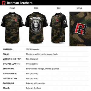Camiseta de Béisbol Oversize para Hombre, Color Verde Militar, 100% Poliéster, Corte Personalizado por Rehman Brothers - Product Image 6