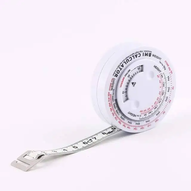 Pita BMI penjualan langsung produsen pengukur pinggang sehat lingkaran hadiah penyusutan otomatis portabel pita bulat besar