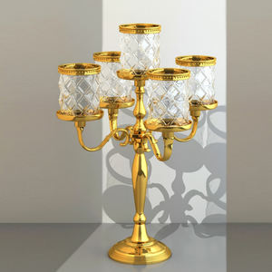 Candelabro de aluminio alto de 5 brazos, candelabro de Metal, Color plateado, decorativo hecho a mano para decoración de boda - Product Image 6