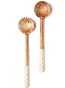 Juego de utensilios de madera de Mango de estilo americano para servir ensaladas, cuchara y tenedor, 2 piezas - Product Image 5