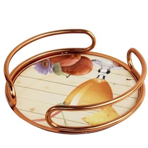 Bandeja decorativa de madera hecha a mano con incrustaciones de nácar, acabado natural, juego de dos, en forma personalizada para uso personal. - Product Image 2