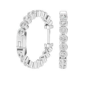 0.36ct Lab Diamond & <b>Moissanite</b> Hoop <b>Earrings</b> for Women VVS-VS EF Clarity 18KT, 14KT, 10KT Gold & 925 Silver Rose, - Product Image 6