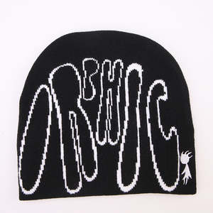 Gorro Personalizado Con Logo All Over Print Diseñador Acrílico Unisex Gráfico Y2k Jacquard Beanie Sombreros - Product Image 4