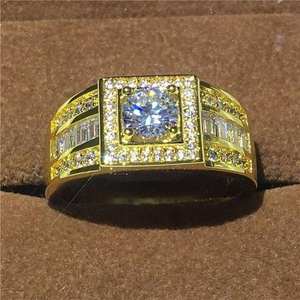 5.00 Carat Ice out Round & Baguette Cut Diamond VVS Moissanite Hip Hop Jewelry Bague de fiançailles pour hommes en argent sterling 925 - Product Image 6