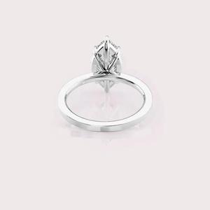 IGI Certified Marquise Shape Lab Created Diamond Engagement / Wedding <b>Ring</b> Solid 925 Sterling <b>Silver</b> Classic Solitaire <b>Ring</b> - Product Image 4