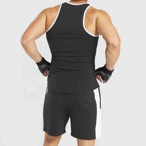 OEM Wholesale Custom Gym Stringer Tank Top Breathable Fitness Sports <b>Singlet</b> Casual Muscle Style Knitted T-Shirt Blank Pattern - Product Image 6