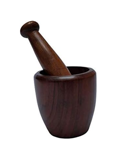 Triturador de mortero y Maja de madera Diseño redondo de lujo Fines decorativos Mortero y Maja de calidad premium Venta caliente - Product Image 2