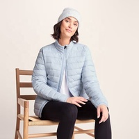 Veste matelassée légère pour femme, col montant, fermeture éclair, coupe droite, personnalisable, pour l'hiver