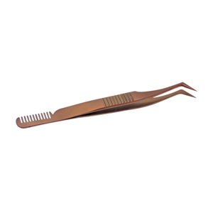 Extensions de cils de volume à pointe en fibre pince à épiler Marque privée Pince à épiler de volume à revêtement rose - Product Image 4