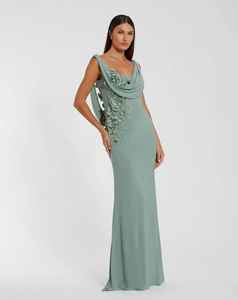 Vestido de noche ligero de una pieza sin mangas elegante antiestático transpirable de longitud completa-Ropa formal de talla grande bordada a mano - Product Image 3