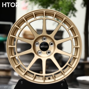 Jantes de voiture personnalisées HTOR 16 17 18 19 pouces 5x100 en alliage d'aluminium doré pour CT 200h Yaris Cavalier TT A2 S3 A3 Polo XL1 Santana - Product Image 1