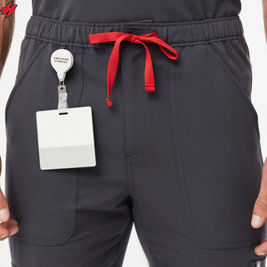 Traje médico de enfermera personalizado para mujer Chaqueta de manga corta transpirable estilo Jogger hospitalario con uniformes médicos de tela tejida - Product Image 4