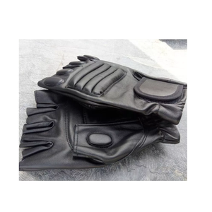 Guantes de cuero negro de primera calidad para ciclistas y conductores de gimnasio Par de color negro - Product Image 5