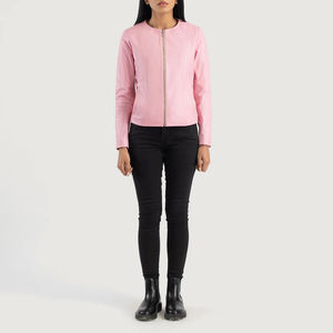 Blouson de moto en cuir d'agneau véritable de qualité supérieure pour femmes, respirant, fermeture éclair, logo/couleurs/tailles personnalisables, service OEM - Product Image 1