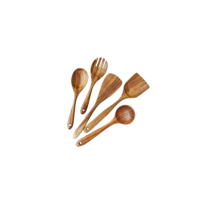 Large Kitchen Cooking Wooden Spoon Set Coking Flat Spoon Natural Wooden Serving Spoon With Custom Size Wood Kitchen Utensil Set