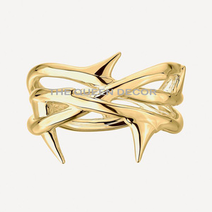 Anillos para Servilletas de Aluminio con Forma de Hoja, de Alta Calidad, de una Sola Pieza, para Fiestas y Restaurantes, Acabado Dorado, Precio Accesible - Product Image 2