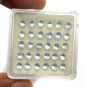Lote de Piedras Preciosas Sueltas de Aguamarina Natural, Corte Pera, 3*4-4*5 MM, para Joyería - Product Image 6