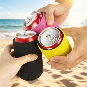 Custom Logo Neoprene <b>Drink</b> <b>Cooler</b> Sleeve 12oz 330ml Sublimation Blank Reusable Beer Cola Can Holder - Product Image 3